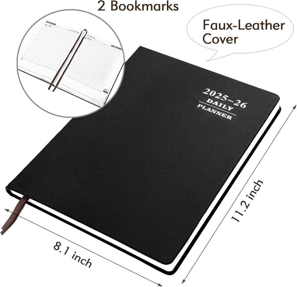 KESOTE Large Daily Planner 2025-2026 Full Page per Day, Hourly Schedule 8.5" X 11" Academic Diary Day Planner 12 Month (July 2025 - June 2026),