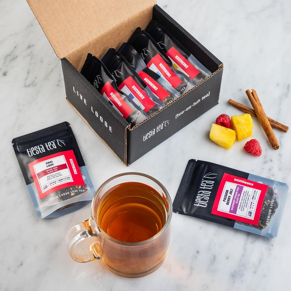 Tiesta Tea - Black Sampler Dry Flight Set | Loose Leaf | High Caffeine | Makes Hot & Iced | Assorted Tea Sets with Herbal, Chai, Fruit Black Teas