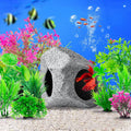 CousDUoBe 10Pcs Aquarium Hideaway Rock Cave Fish Tank Decorations quarium,Betta Toys Hideout Stones House,Safe and Non-Toxic Ceramic Fish Tank