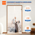MAGZO Magnetic Screen Door Fit Door Size 36 X 96 Inch, Screen Size 38" X 97" Strong Magnet Door Mesh with Reinforced Hook & Loop for Patio,