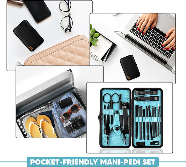 Utopia Care - Manicure Kit for Women and Men, Manicure Set with Nail Clippers or Nail Kit Includes Fingernail & Toenail Clippers,18-Pcs Pedicure