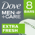 DOVE MEN + CARE 3 in 1 Bar Cleanser for Body, Face, and Shaving Extra Fresh Body and Facial Cleanser More Moisturizing than Bar Soap to Clean and