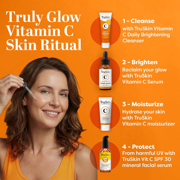 Truskin Vitamin C Serum for Face â anti Aging Formula with Vitamin C, Hyaluronic Acid, Vitamin E â Brightening Serum â Improve Appearance of