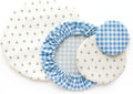 Esembly Bowl Caps - Reusable Bowl Covers in Pack of 4 - Waterproof, Washable Lids for Leftover Food, Fruits and Snacks - Buds + Gingham, 4-Pack