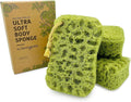 Spongentle Deep Cleansing Dual Texture Body Loofah Sponge, Vacuum Sealed, for Bath and Shower, for Gentle and Deep Exfoliation, Generous and Rich