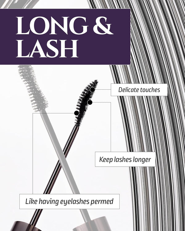 HEVVYMAKEUP Define Eyes Mascara Black Long & Lash - Lash Extension Lengthening, Defining - Feathery Soft, No Smudging, No Clumping - Korean Eye