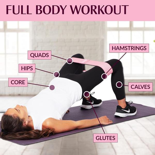 Gymb Premium Resistance Bands for Working Out - Exercise Bands to Workout Glutes, Thighs & Legs - Non Slip Cloth Booty Bands for Gym & Home