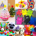 FUNZBO Arts and Crafts Supplies for Kids - Craft Kit with Glitter Glue Stick, Pipe Cleaners Pom Poms Craft & Craft Tools, DIY School Supplies Kit,