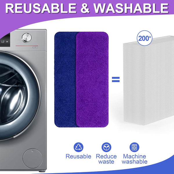Reusable Mop Pads Compatible with Swiffer Power Mop,Power Mop Pads Refill Pads Washable 15.3 * 5.1 Inch, Microfiber Replacement Pad for