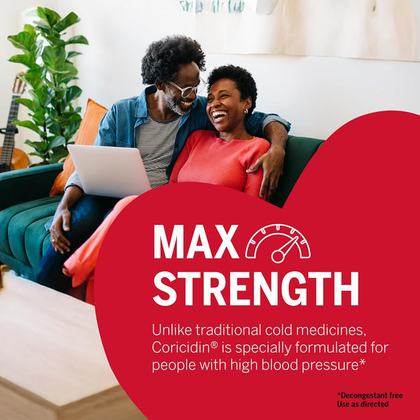 Coricidin HBP, Decongestant-Free Cold Symptom Relief for People with High Blood Pressure, Maximum Strength Cold & Flu Day + Night Liquid Gels, 24