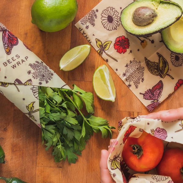Bee's Wrap Vegan Beeswax Wraps for Bread - Beeswax Bread Wrap for Sourdough & Bread Storage - Made in USA Reusable Natural Food Wrap - Meadow