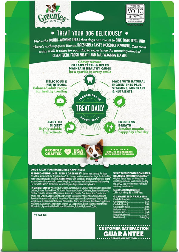 Greenies Original Regular Natural Dental Care Dog Treats, 12 Oz. Pouch (12 Treats)