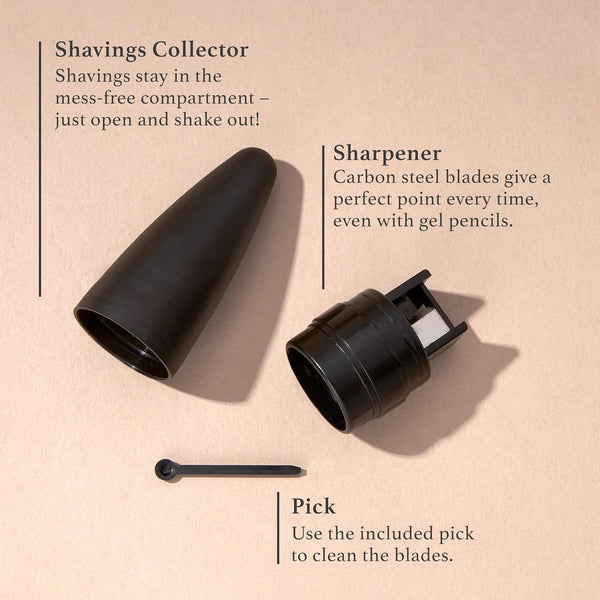 Julep Cosmetic Makeup Pencil Sharpener - Eyeliner, Lip Liner and Eyebrow Pencils - Compact Travel Friendly - Easy to Clean - Universal Sharpener