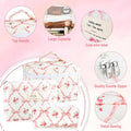 3Pcs Cotton Quilted Makeup Bag for Women Girls Large Small Travel Floral Cosmetic Bags Set Cute Coquette Pink Makeup Pouch for Purse Aesthetic
