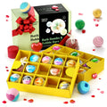Bath Bombs - 25 Extra Large Pcs + 3 Bubble Bars & Dried Flowers - Bubble Bath Shower Salts for Women, Men & Kids - Relaxing Bathbombs Gift Set