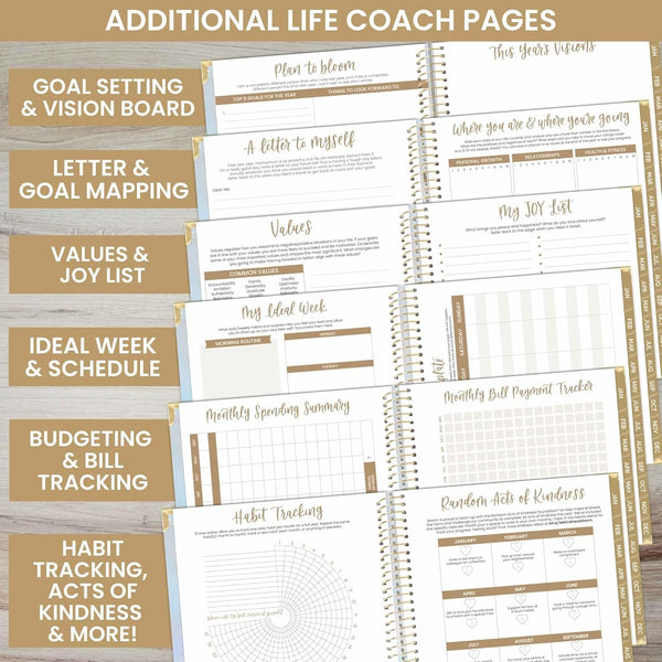 Bloom Daily Planners HARDCOVER 2025 (8.5" X 11") Calendar Year Day Planner (January 2025 - December 2025) - Aesthetic Goal Organizer - Monthly &
