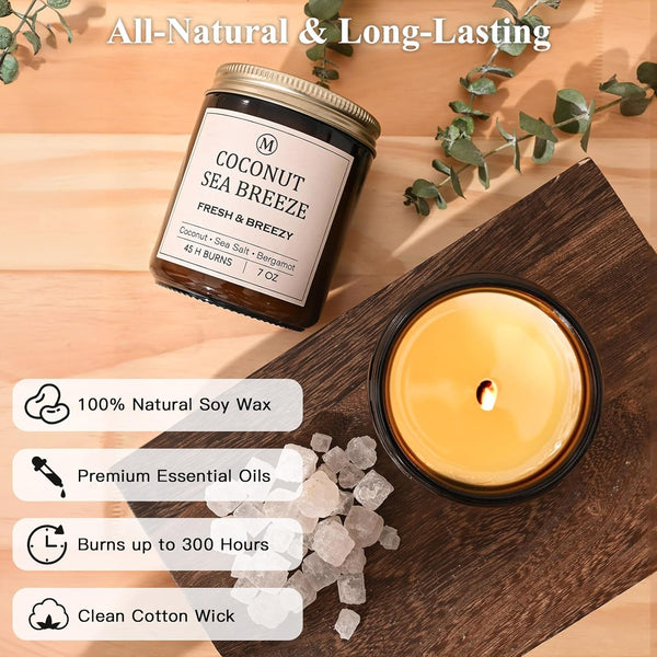 Scented Candles Gift Set, 4 Pack Aromatherapy Candles, Stress Relief Gifts for Women, up to 120H Burning, Candles for Home Scented, Ideal for