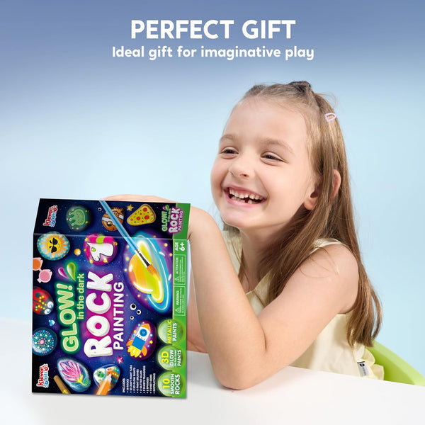 Rock Painting Kit- Glow in The Dark Rock Kit, Arts and Crafts for Kids Ages 6-12, Art Supplies Toy , Kids Craft Paint Kits, Arts & Crafts for Boys