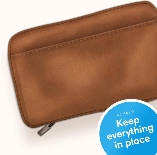 Blue Sky ASMBLD Tech Organizer, 8" X 4.5" X 2", Faux Leather, Non-Dated, Zip Closure, Travel Cable Organizer for Cords, Chargers, and Accessories