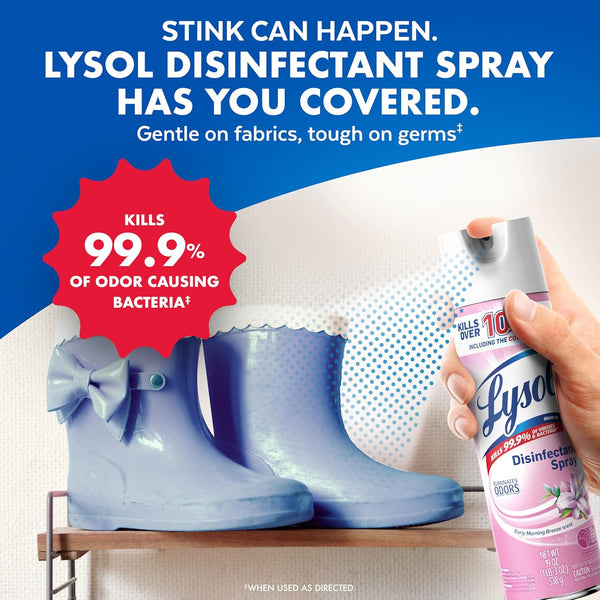 Lysol Disinfectant Spray, Sanitizing and Antibacterial Spray, for Disinfecting and Deodorizing, Early Morning Breeze, 19 Fl Oz (Pack of 2),