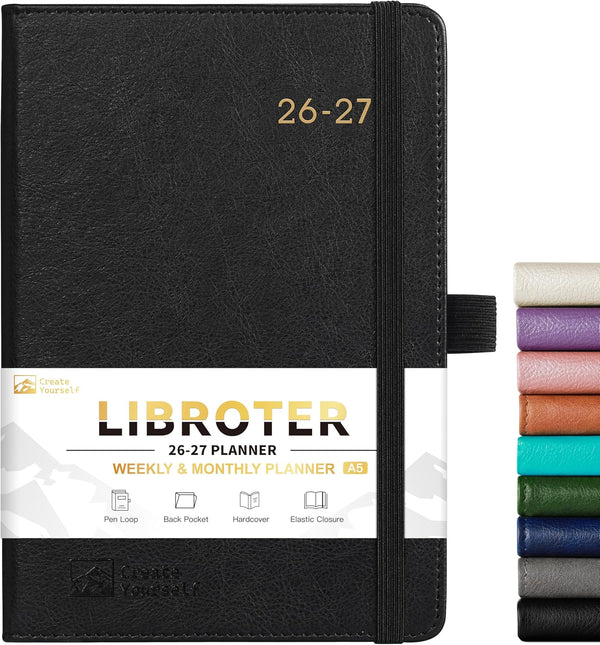 2025-2026 Planner - Academic Planner 2025-2026, 2025-2026 Weekly Monthly Planner, July 2025 - June 2026, 5.7'' X 8.4'', Thick Paper, Leather