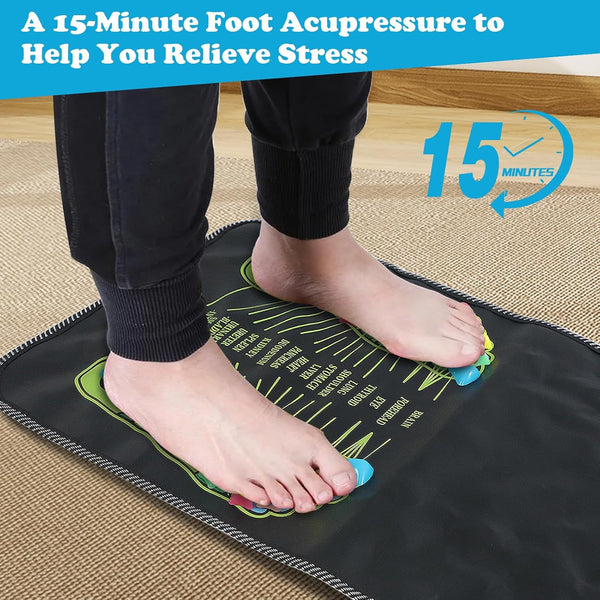 AQQHSAIN Foot Massage Mat Foot Acupressure Mat Acupressure Foot Pad for Relax Body Reflexology Walk Stone Foot Massage Mat for Long Sitting