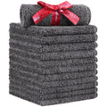 HOMEXCEL Microfiber Washcloths 12 Pack, Highly Absorbent and Soft Face Towel, Multi-Purpose Grey Wash Cloths for Bathroom, Hotel, Spa, Gym, and