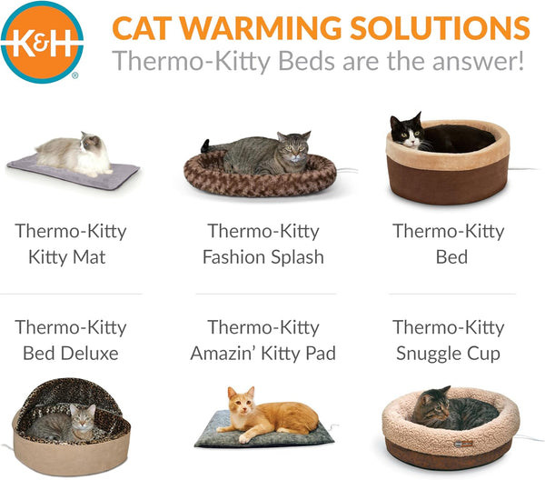 K&H PET PRODUCTS Self-Warming Cat Bed Pad, Self Heating Pad for Outdoor Cat Houses, Warming Mat for Indoor Pet Beds & Furniture, Reversible