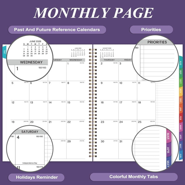 2025-2026 Weekly Appointment Book/Planner - Daily Hourly Planner 2025-2026, Jul 2025 - Jun 2026, 9" X 11" Appointment Book, Monthly Tabs, Hourly