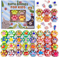 Bath Bombs for Kids with Surprise Inside, 32 Pack Paw Bath Bombs with Toy, Ocean Animals and Space Planet Toys SPA Fizzy Handmade Natural Bath
