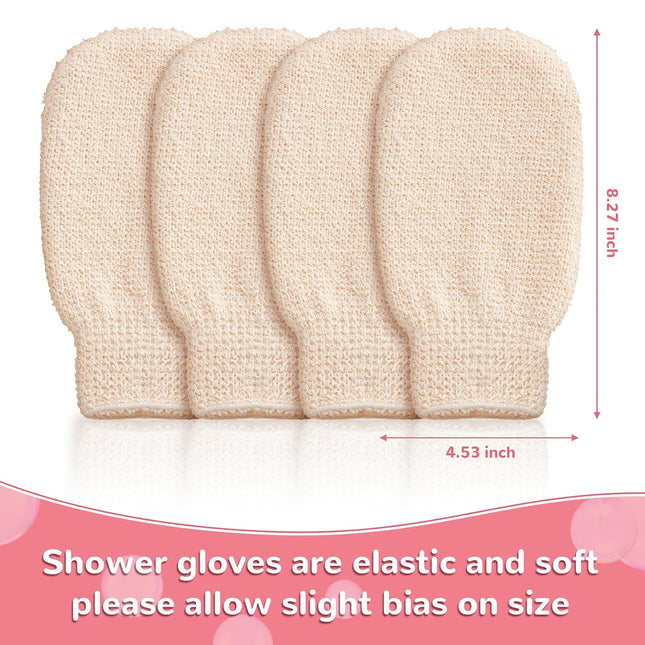 4 Pieces Bath Shower Mitt Exfoliating Mitt Scrubbing Glove Deep Exfoliating Bath Glove for Exfoliating Scrubber