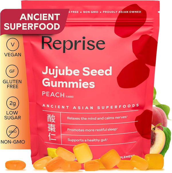 Jujube Seeds in Daily Gummies, 300 Mg Full-Spectrum Jujube Seeds, Supports Relaxation & Restful Sleep, 100% Plant Based Vegan & Gelatin Free,