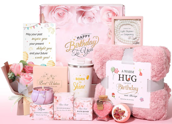 PULIDIKI Birthday Gifts for Women, Birthday Unique Gifts Basket for Women, Thoughtful Birthday Gifts for Mom, Wife, Sister, Best Friend, Her Self