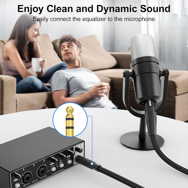 HOSONGIN XLR Female to 1/4 TRS Male Balanced Cable, 6.35Mm Balanced Stereo Jack Cable with 3-Pin Connector, Nylon Braided for Live Sound,