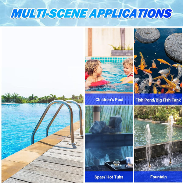 Pool Skimmer - Pool Net with 3 Section Pole, 48 Inch Pool Skimmer Net with Pole Total Length, Pool Nets for Cleaning, Fine Mesh Net Pool Skimmer