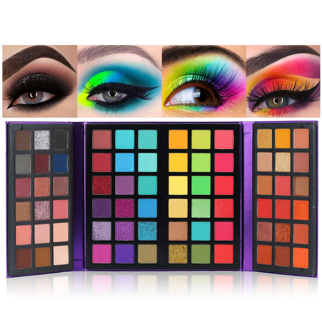 72 Colors Ultra Secret Eyeshadow Palette, 4 In1 Color Board Matte Shimmer Glitter Nude Natural All in One Makeup Palette
