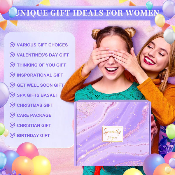 13PCS Birthday Gifts for Women,Mom, Wife, Girlfriend, Sister, Her- Self Care Package Get Well Soon Gifts Basket for Women Lavender Relaxing Spa