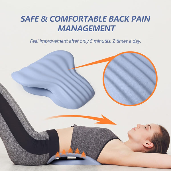 RESTCLOUD Back Stretcher for Back Pain Relief, Lower Back Stretcher Back Stretching Cushion, Lumbar Stretcher Device Helps with Spinal Stenosis