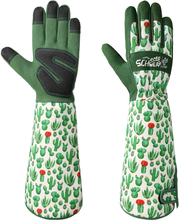 Schwer Gardening Gloves for Women, Rose Pruning Gloves with Forearm Protection, Breathable and Comfortable Thorn Proof Garden Glove with Touch