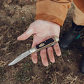 Old Timer 96OT Bearhead Trapper 7.4In Traditional Folding Pocket Knife with 2 High Carbon SS Blades, Sawcut Handle, Tweezers, and Convenient Size