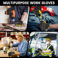 JUMPHIGH Mens Work Gloves, Synthetic Leather Mechanic Gloves Utility Gloves, Touchscreen Working Gloves for Multipurpose, Construction, Warehouse,