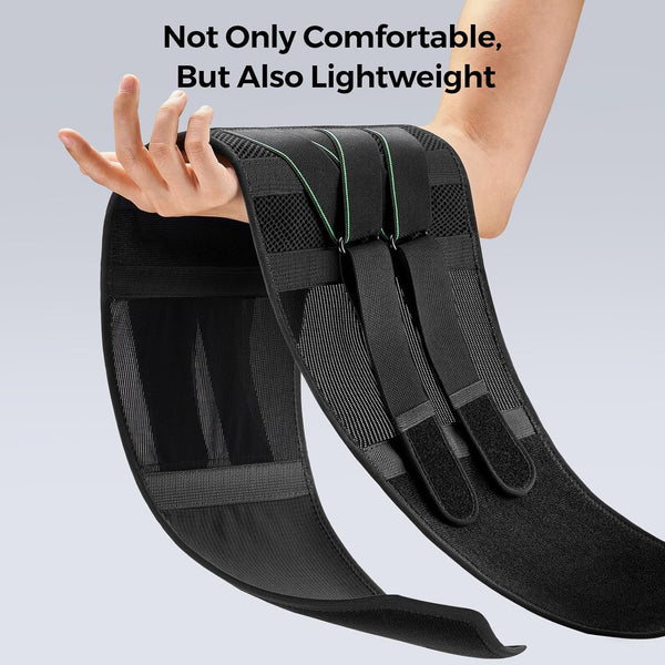 FREETOO Back Brace for Men Lower Back Pain with 7 Metal Stays, for Sciatica, Herniated Disc, Scoliosis and More Pain Relief! Breathable Back