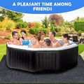 80 * 80 Inch Hot Tub Mat, Extra Large Inflatable Hot Tub Pad Outdoor Indoor, Waterproof Slip-Proof Backing, Absorbent Spa Pool Ground Base