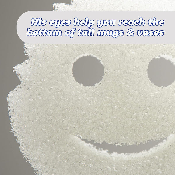 Scrub Daddy Sponge - Dye Free - Scratch-Free Scrubber for Dishes and Home, Odor Resistant, Soft in Warm Water, Firm in Cold, Deep Cleaning,