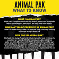 Animal Pak - Convenient Multivitamin for Men & Women Daily All-In-One Vitamin & Supplement Pack - Zinc, Vitamins C, B, D, Amino Acids, and Immune