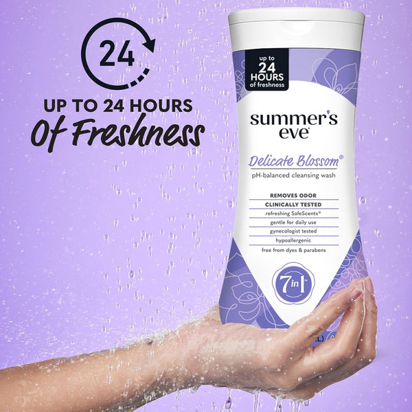 Summer'S Eve Delicate Blossom Daily Refreshing All over Feminine Body Wash, Removes Odor, Feminine Wash Ph Balanced, 15 Fl Oz
