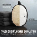 Rugged Natural Shower Loofah for Men - Tough Eco-Friendly Exfoliating Body Scrubbers, Durable & Gentle Terry Towel Cloth Pad for Manly Skin Care -