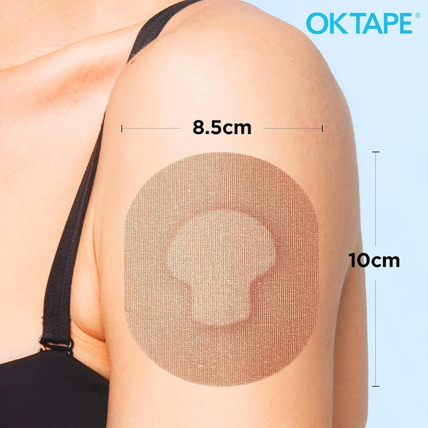 OK TAPE Adhesive Patches for MEDTRONIC Guardian and Other Sensor, Waterproof & Sweatproof CGM Patches, Long Last Sensor Patches 15 PCS, Beige