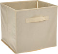 Home-Complete Storage Cubes - 8-Piece Collapsible Storage Bin Set for Shelves - for Organizing the Home, Office, Playroom, and Nursery (Beige)