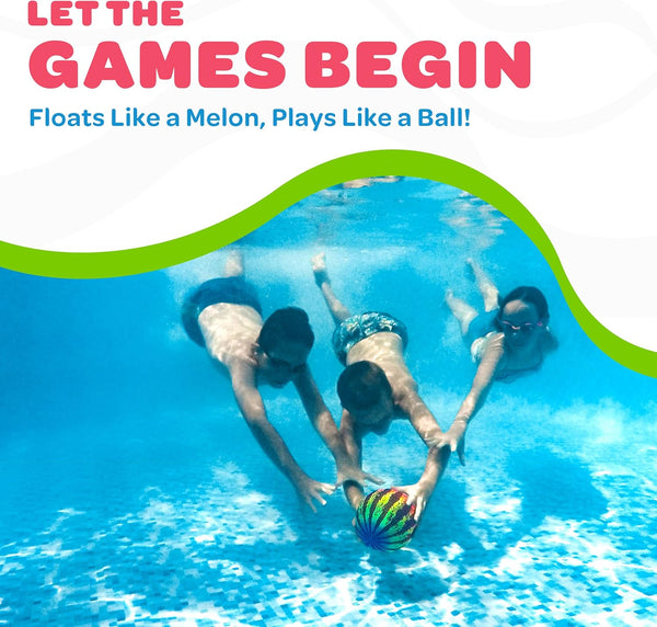 Watermelon Ball JR - Pool Toy for Underwater Games - Durable Ball for Pool Football, Basketball & Rugby - Perfect for Water Parties - Fun for
